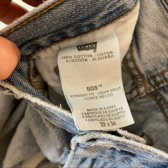 LEVIS 505 Light Wash High Rise Straight Jean 32 100% Cotton - Picture 6 of 7